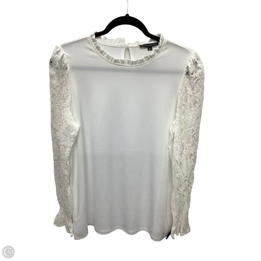 Top Long Sleeve By Adrianna Papell In White, Size: M