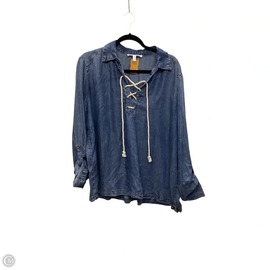 Top Long Sleeve By Jane And Delancey In Blue Denim, Size: Xl