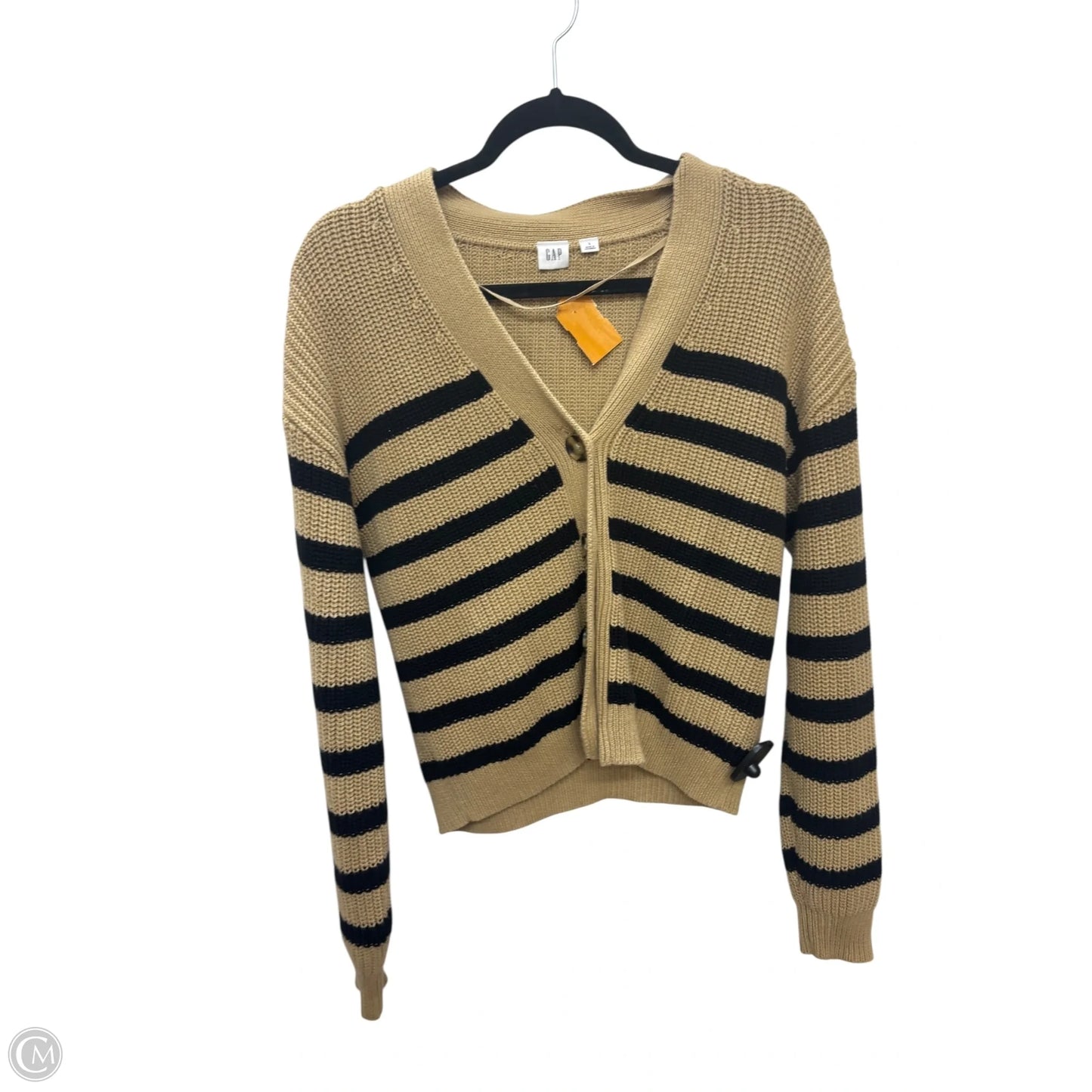Sweater Cardigan By Gap In Tan, Size: S