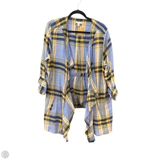 Top Long Sleeve By Cato In Blue, Size: 1x
