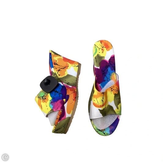 Sandals Heels Wedge By Cme In Multi-colored, Size: 10.5