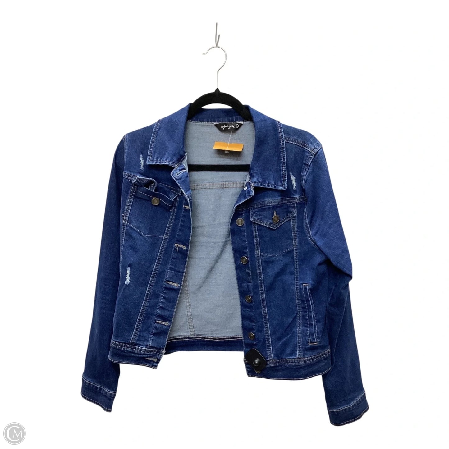 Jacket Denim By Clothes Mentor In Blue Denim, Size: L