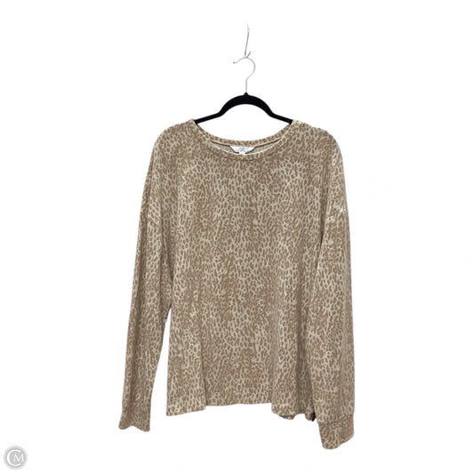 Top Long Sleeve Basic By Time And Tru In Brown, Size: Xxl