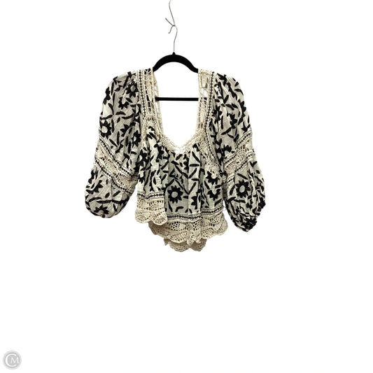 Top 3/4 Sleeve By Free People In Cream, Size: M