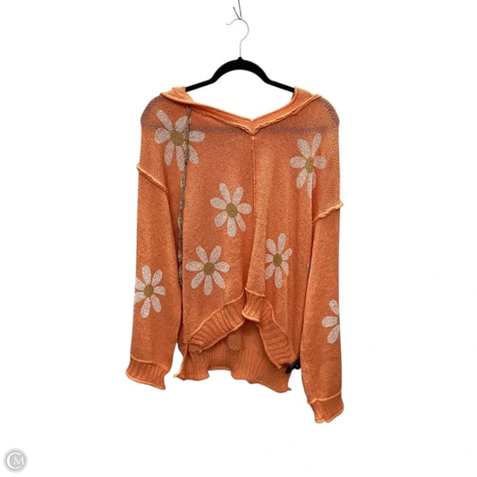 Top Long Sleeve By Pol In Orange, Size: L