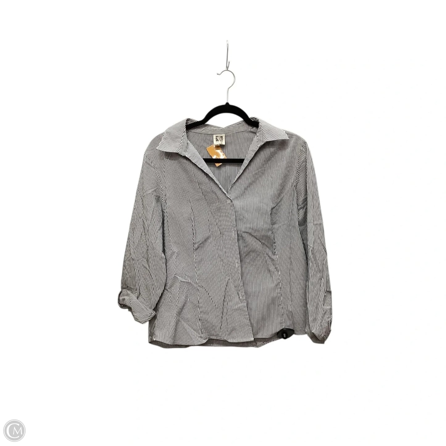 Top Long Sleeve By Anne Klein In Striped Pattern, Size: L