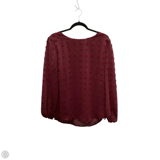 Top Long Sleeve By Clothes Mentor In Red, Size: M