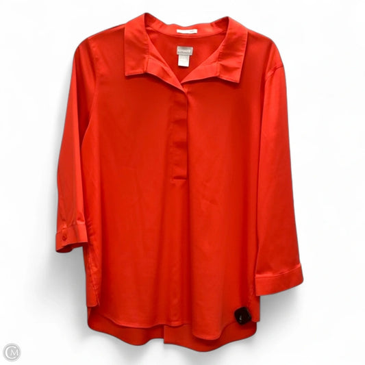 Top Long Sleeve By Chicos In Red, Size: M