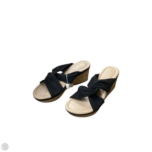 Sandals Heels Wedge By Cato In Black, Size: 7