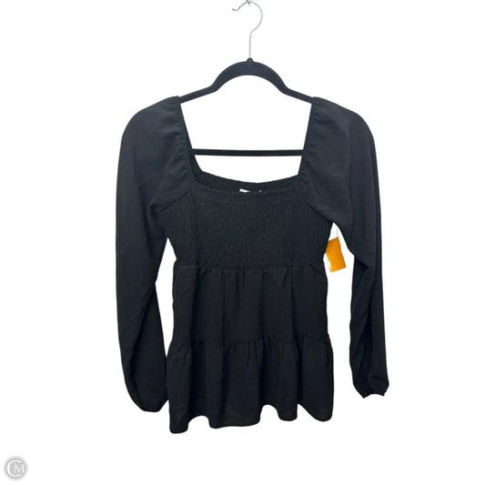 Top Long Sleeve By Paper Crane In Black, Size: S