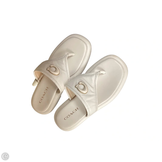 Sandals Designer By Coach In Cream, Size: 7.5