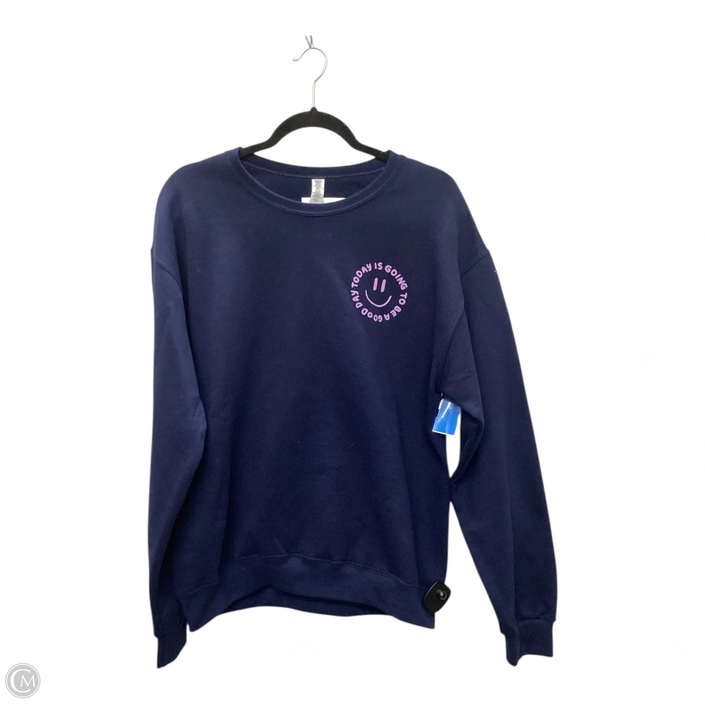 Sweatshirt Crewneck By Clothes Mentor In Navy, Size: M