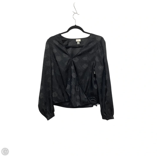 Top Long Sleeve By A New Day In Black, Size: M