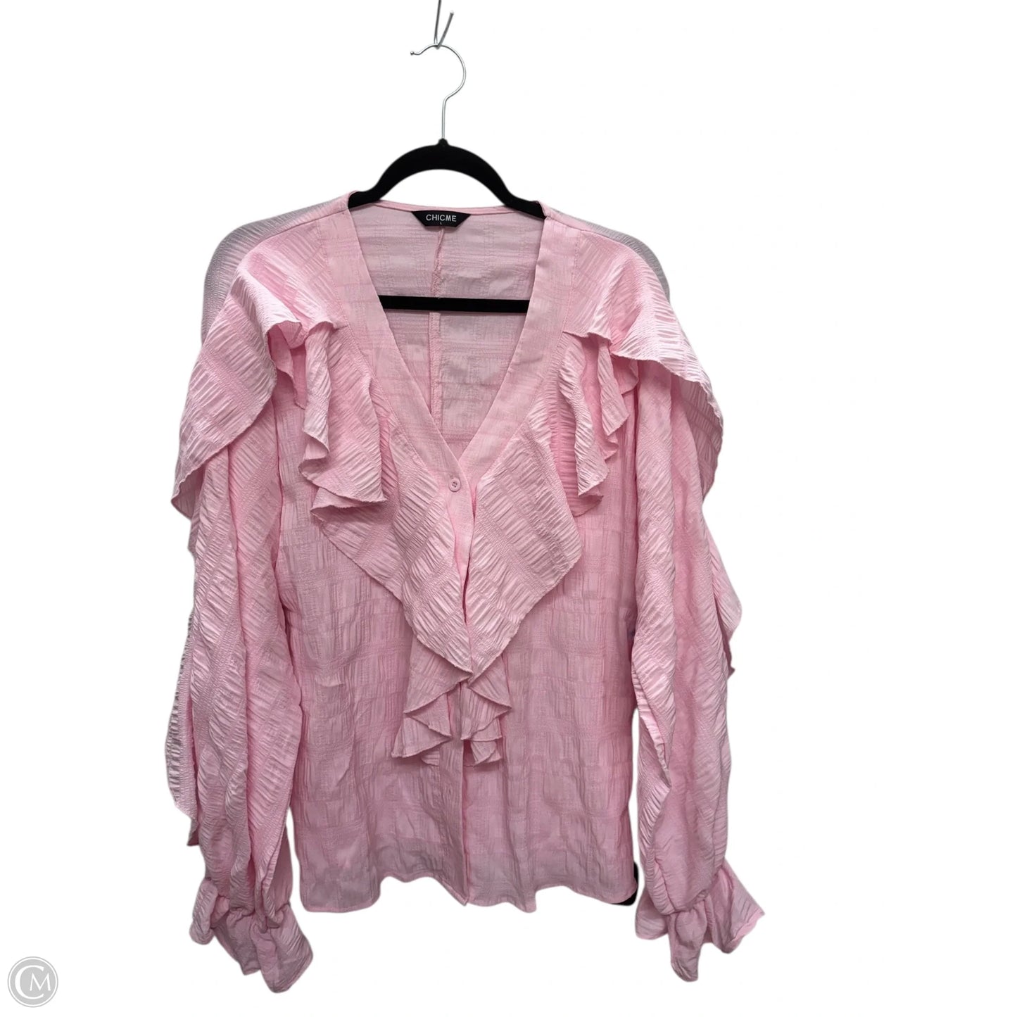 Top Long Sleeve By Chicme In Pink, Size: L