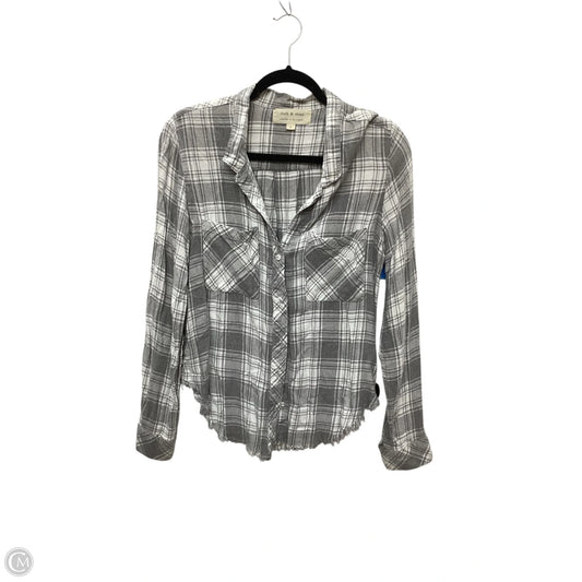 Top Long Sleeve By Cloth & Stone In Grey, Size: S