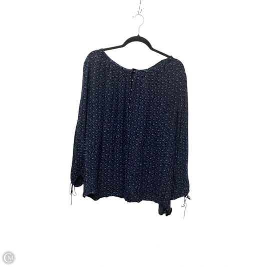 Top Long Sleeve By Lucky Brand In Navy, Size: 3x