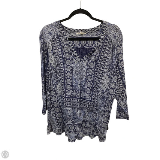 Top Long Sleeve By Lucky Brand In Blue, Size: 1x