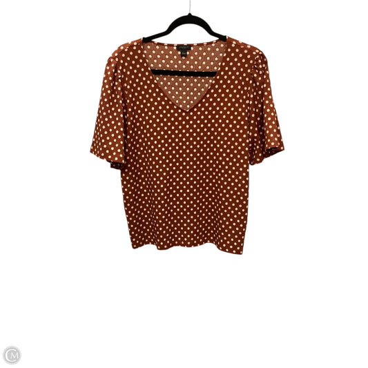 Top Short Sleeve By Ann Taylor In Brown, Size: L