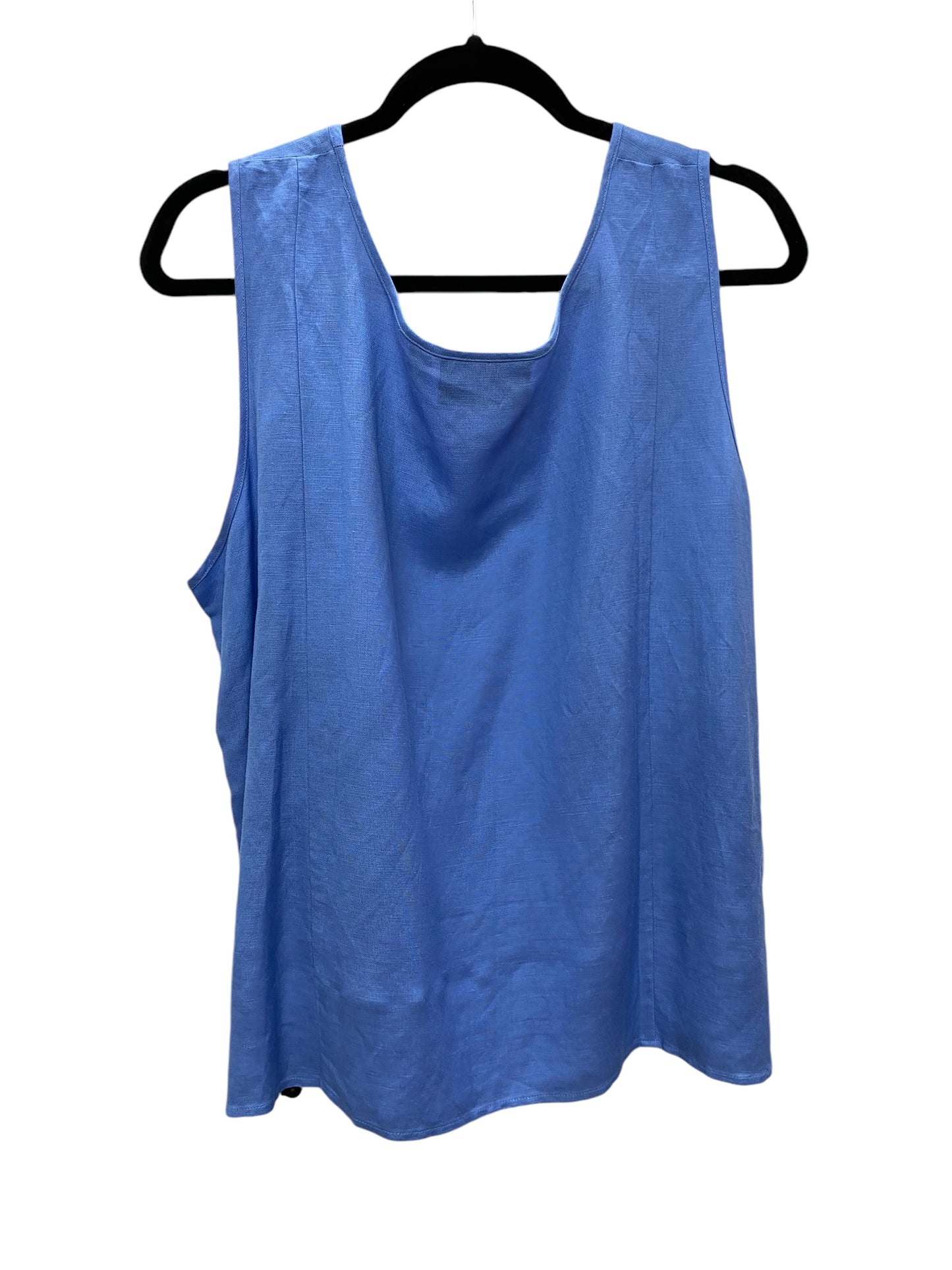 Top Sleeveless Basic By Bob Mackie Qvc In Blue, Size: 1x