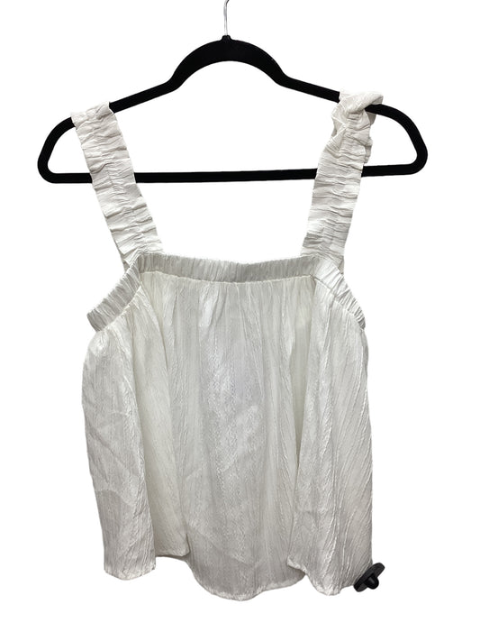 White Top Sleeveless Glam, Size L