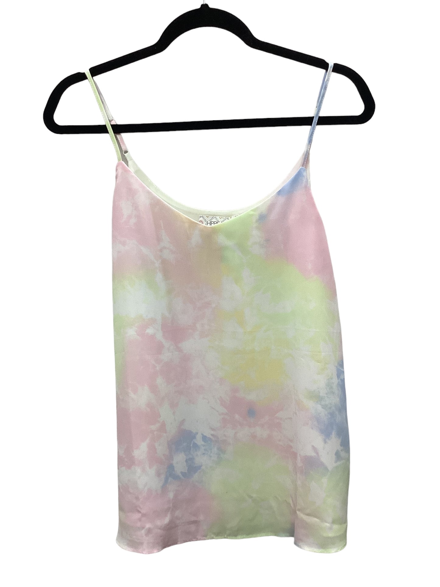 Tie Dye Print Top Sleeveless Hippie Rose, Size L