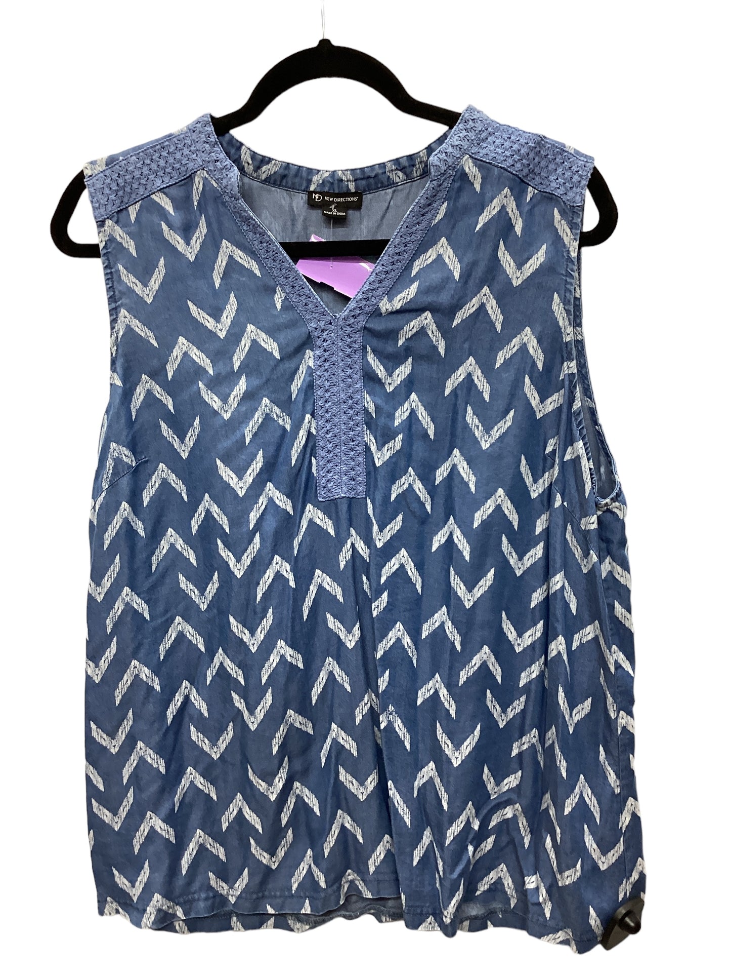 Blue Top Sleeveless New Directions, Size Xl