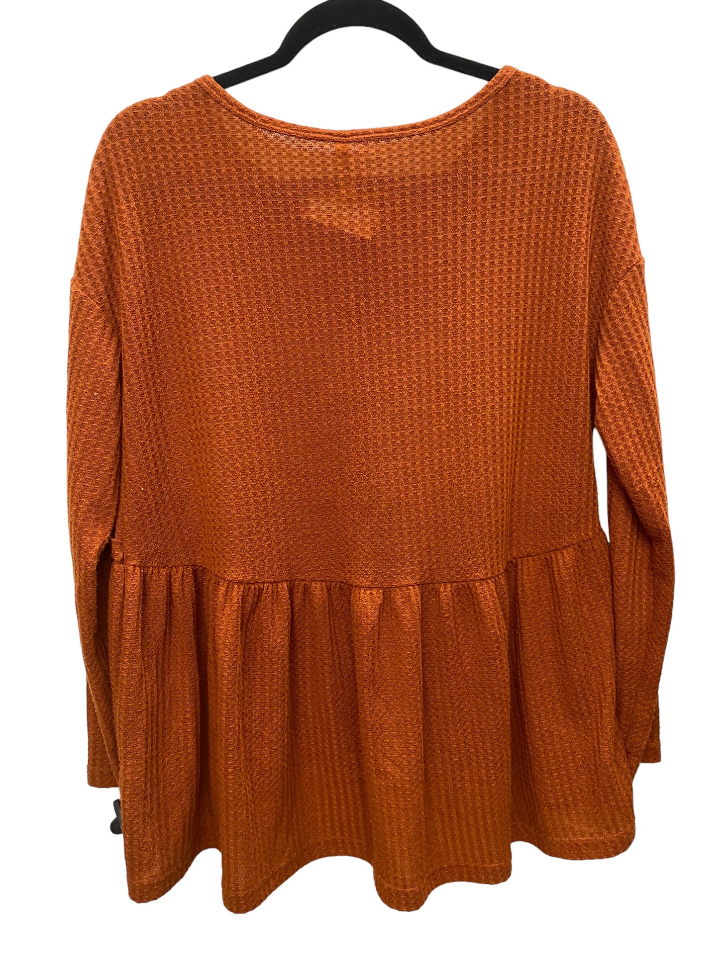 Orange Top Long Sleeve Clothes Mentor, Size S