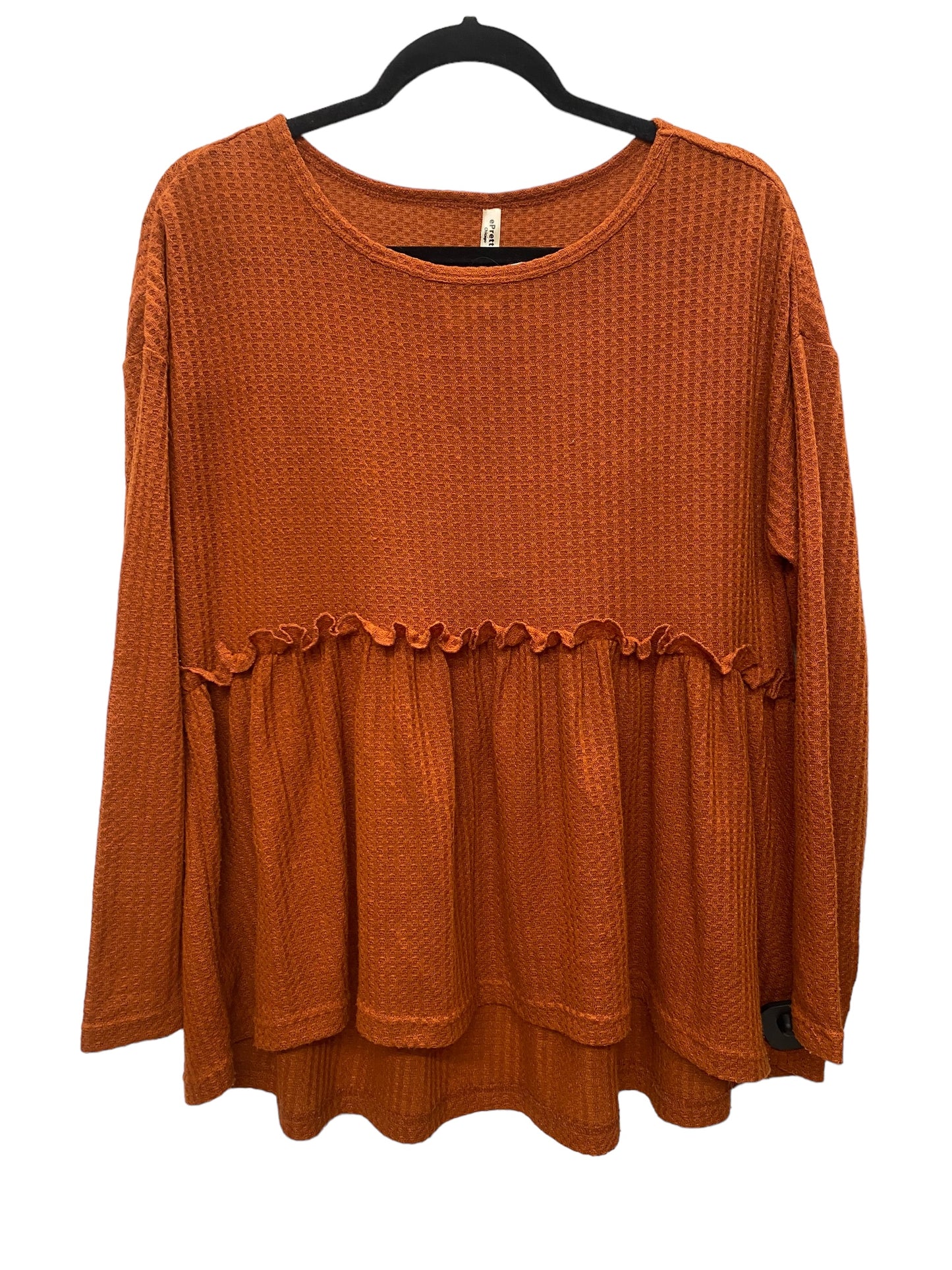 Orange Top Long Sleeve Clothes Mentor, Size S