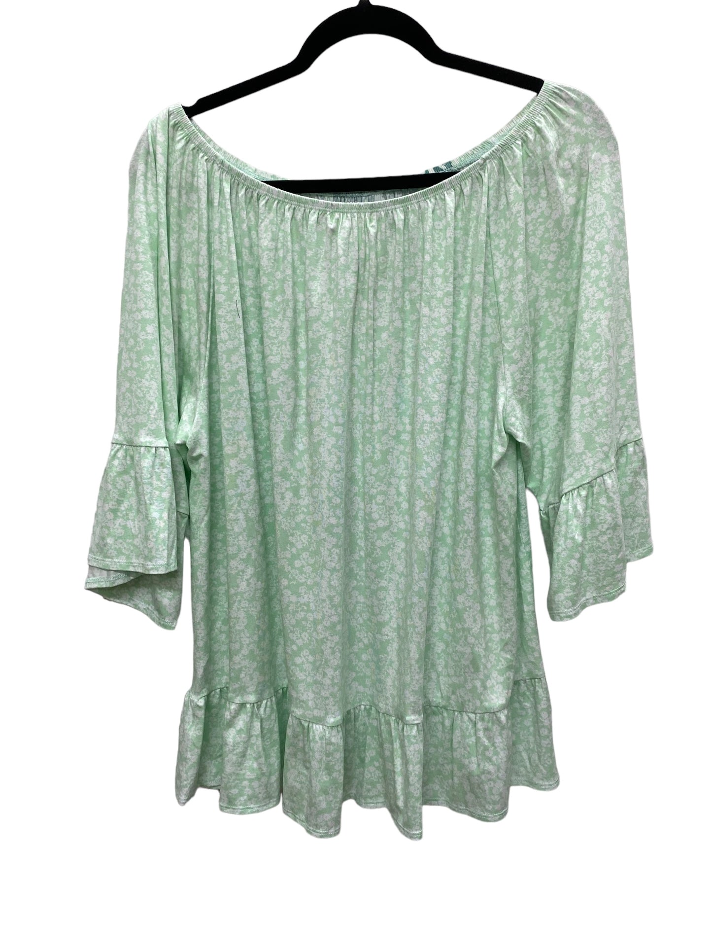 Top Short Sleeve By Style And Company In Green, Size: 2x