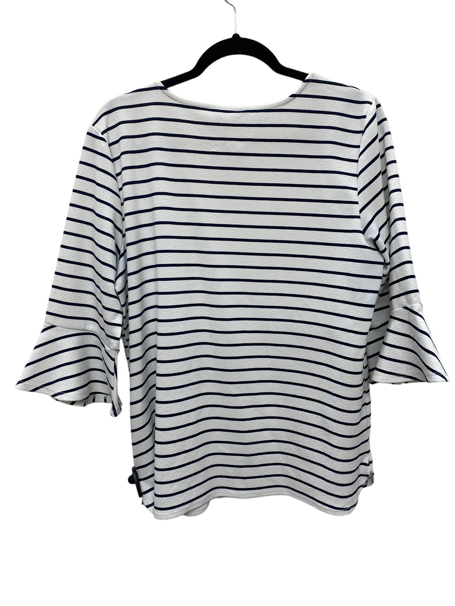 Top Short Sleeve By Croft And Barrow In Striped Pattern, Size: L