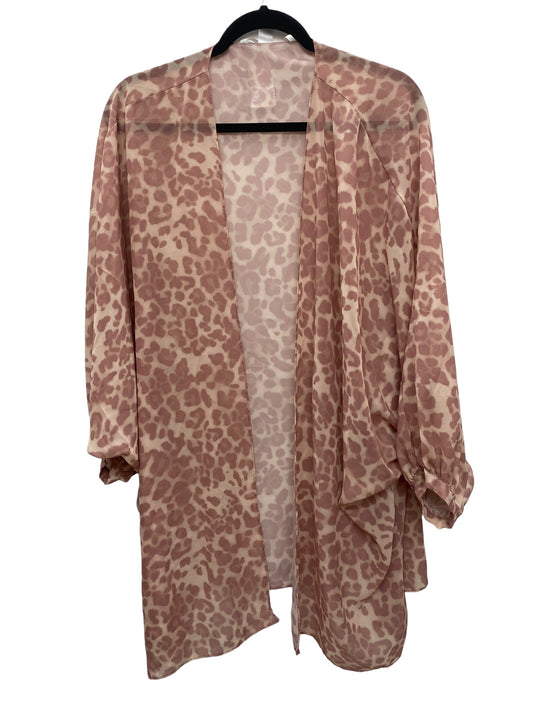 Kimono By Clothes Mentor In Pink, Size: 1x