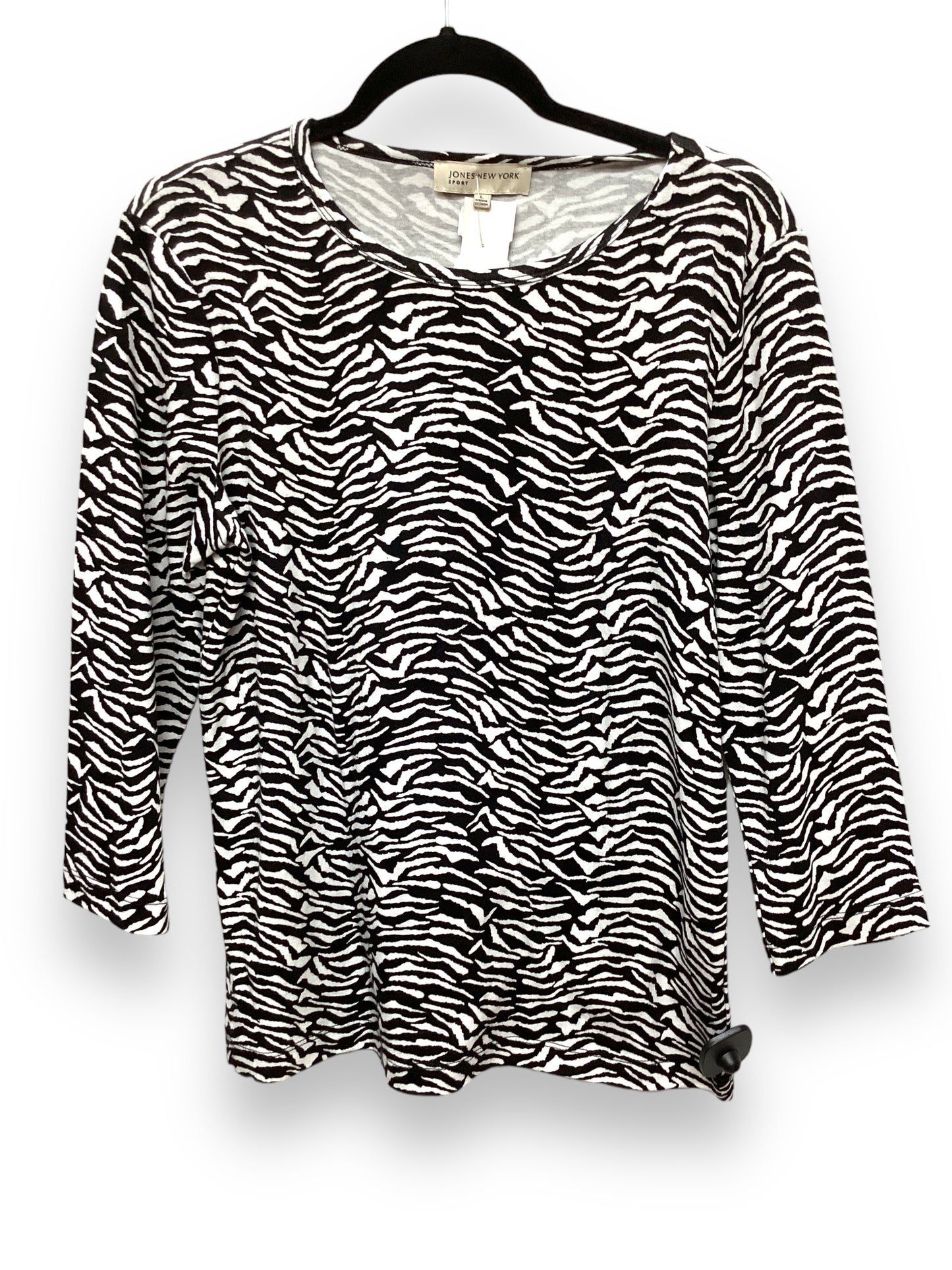 Top Long Sleeve By Jones New York In Zebra Print, Size: L