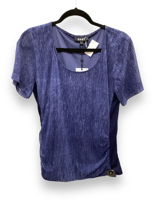 Top Short Sleeve By Dkny In Blue, Size: L