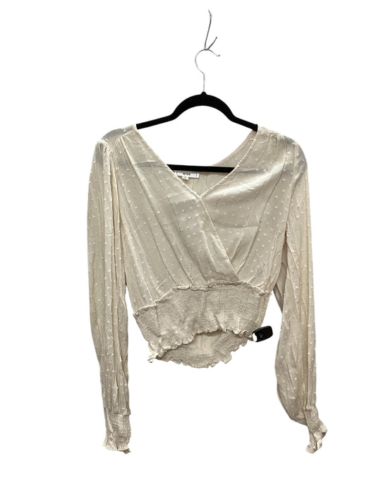 Top Long Sleeve By Mine In Cream, Size: L