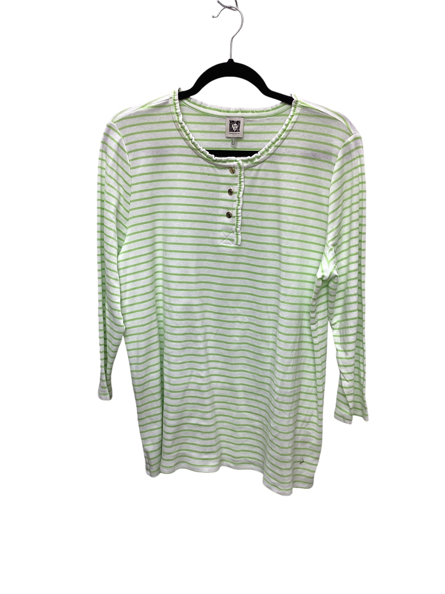 Top Long Sleeve By Anne Klein In Striped Pattern, Size: Xl