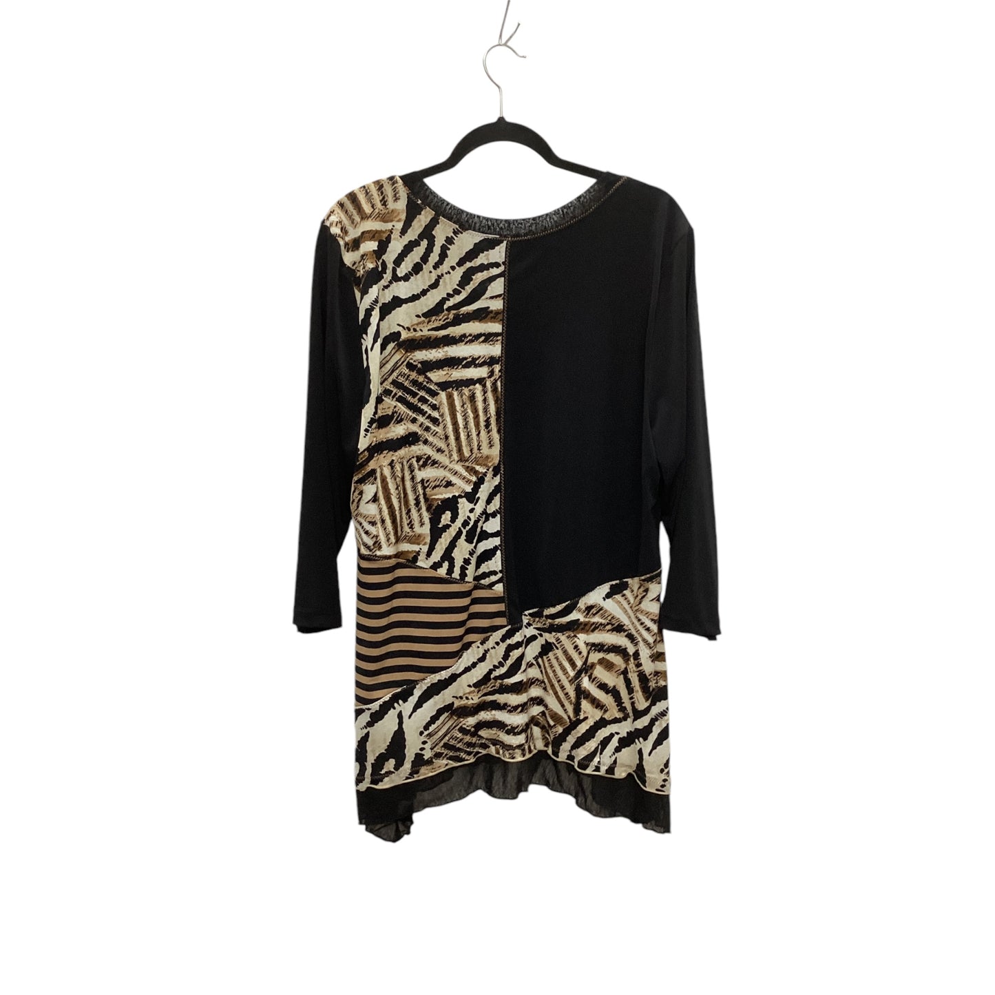 Top Long Sleeve By Jm Collections In Animal Print, Size: Xl