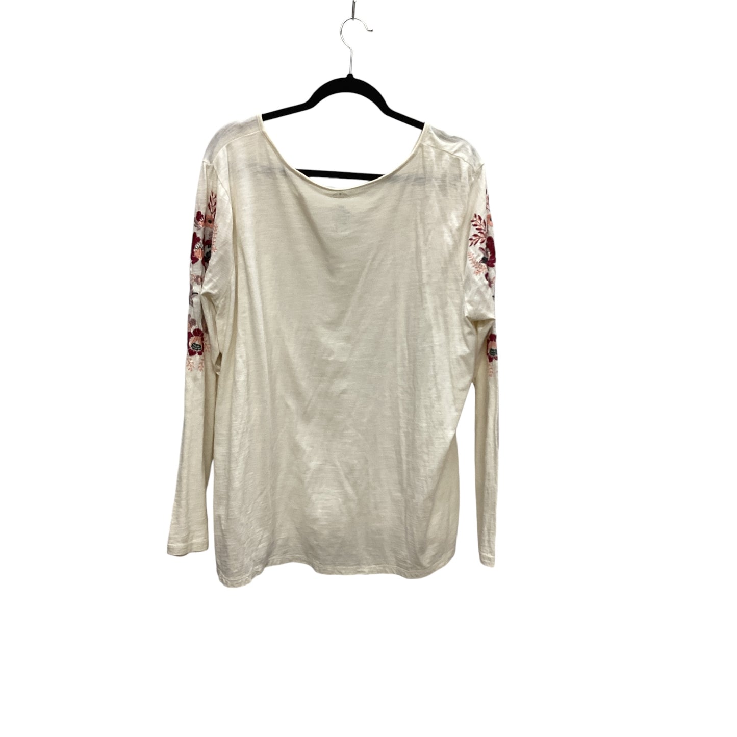 Top Long Sleeve By St Johns Bay In Cream, Size: 2x