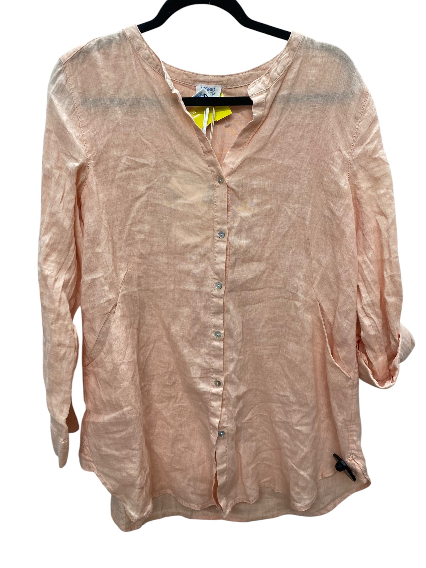 Top Long Sleeve By Sigrid Olsen In Pink, Size: M