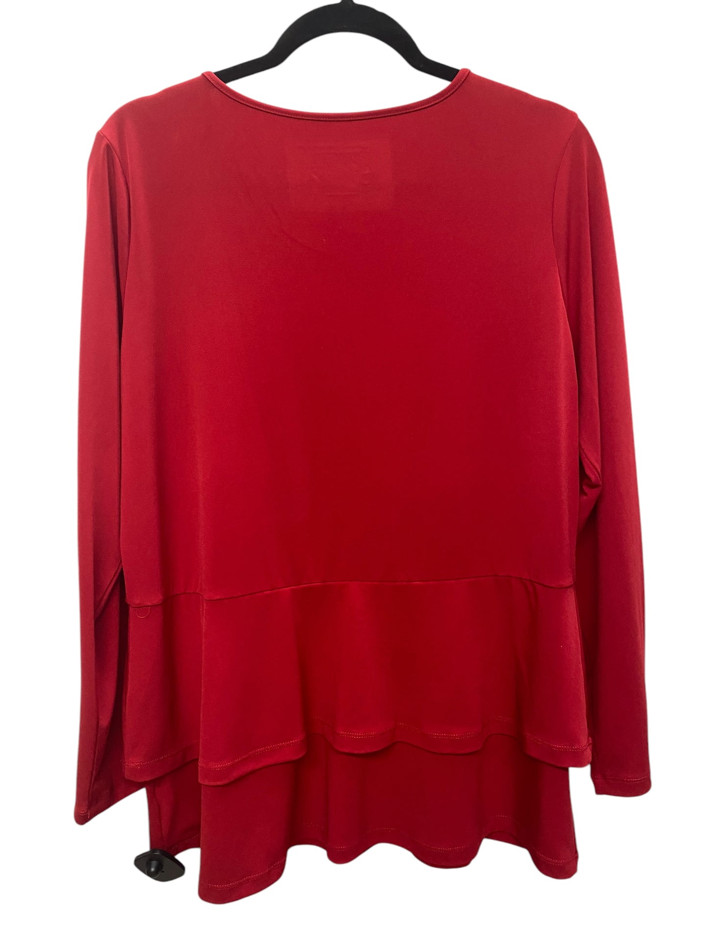 Top Long Sleeve By Susan Graver In Red, Size: L