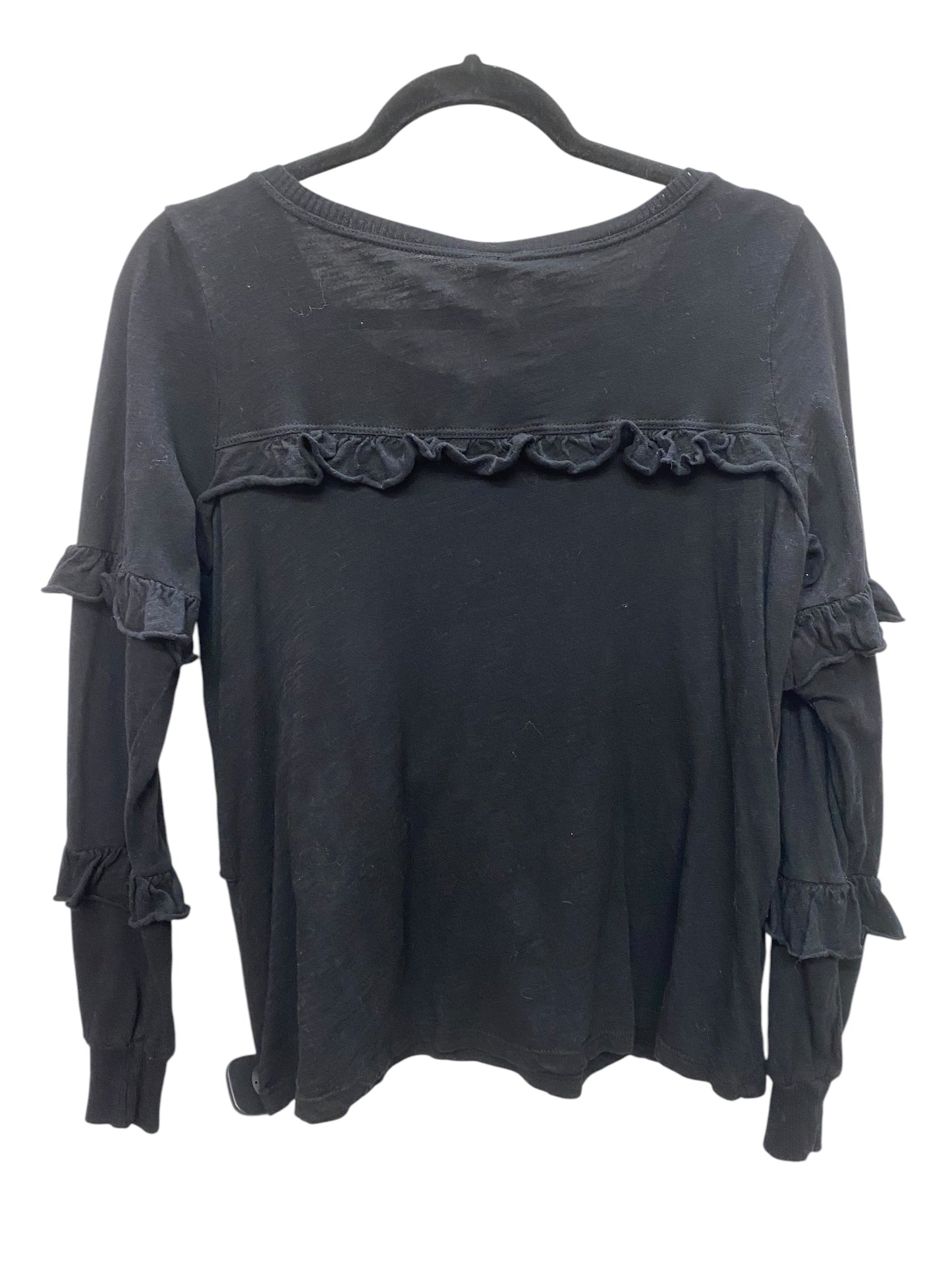 Top Long Sleeve Basic By Amadi In Black, Size: S