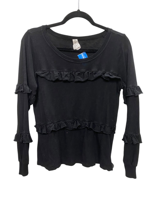 Top Long Sleeve Basic By Amadi In Black, Size: S