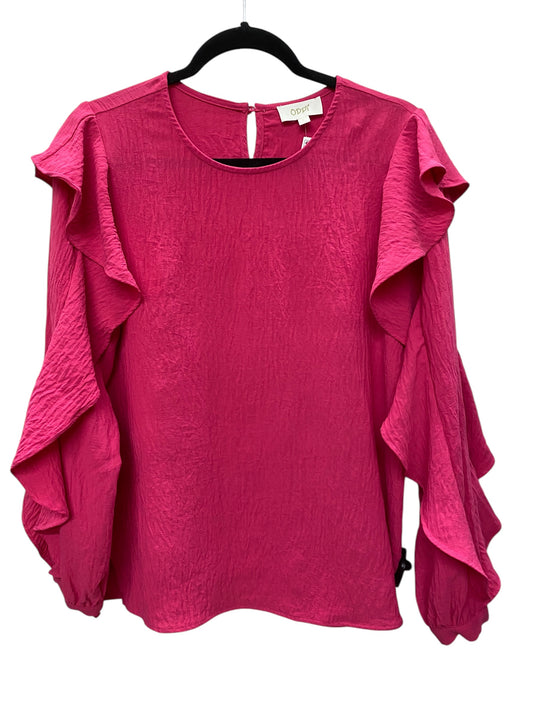 Top Long Sleeve By Oddi In Pink, Size: S