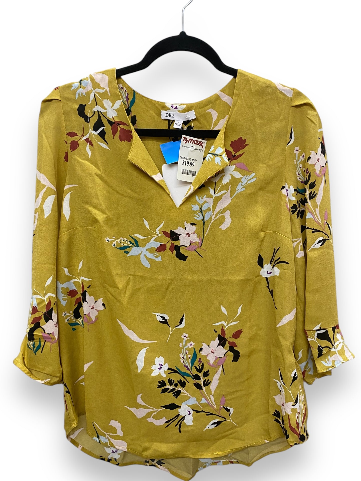 Top Long Sleeve By Dr2 In Yellow, Size: M