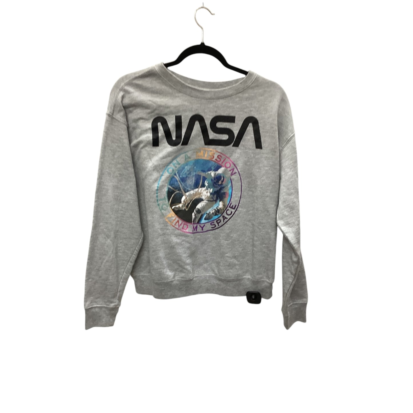 Sweatshirt Crewneck By Clothes Mentor In Grey, Size: L