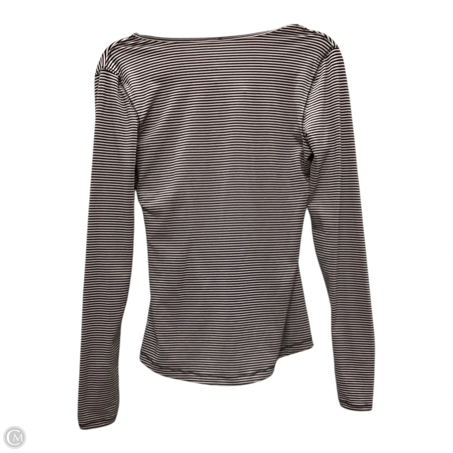 Athletic Top Long Sleeve Collar By Lululemon In Striped Pattern, Size: 8