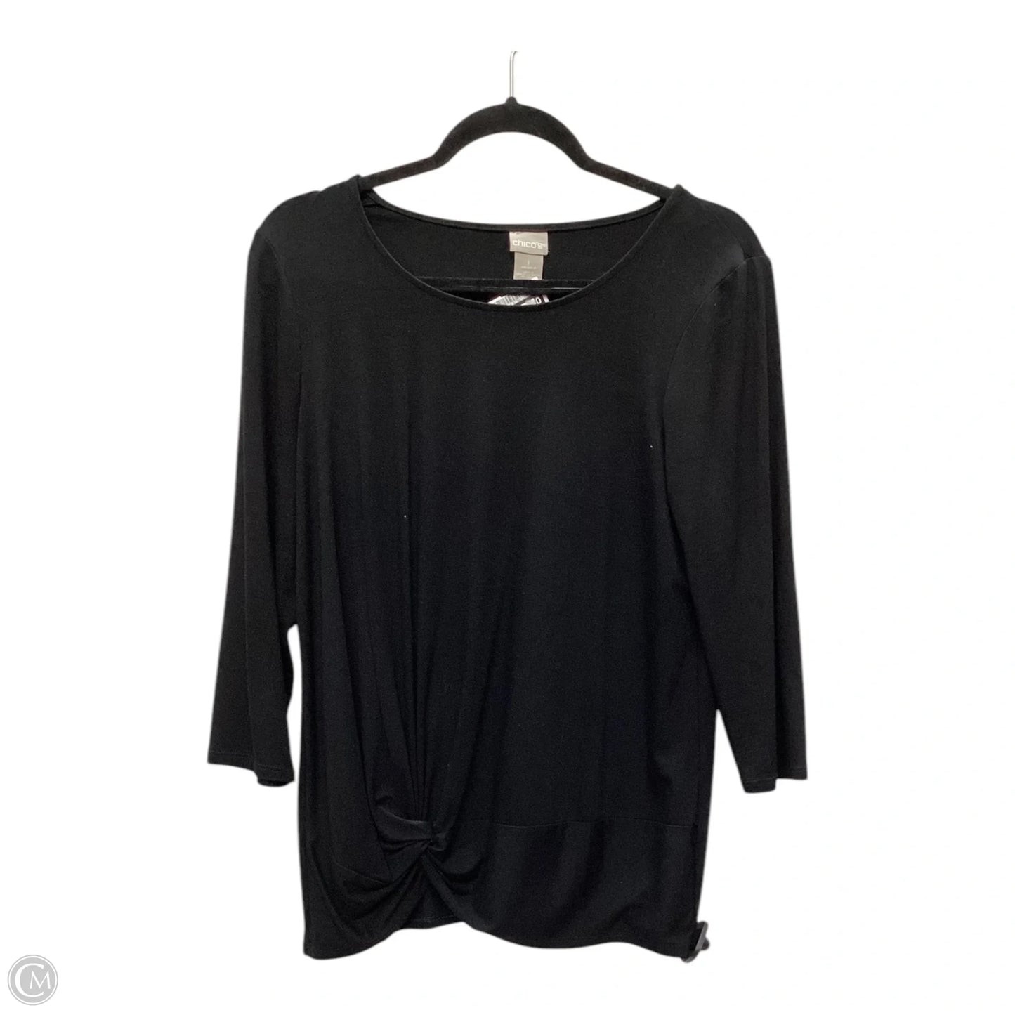 Top Long Sleeve By Chicos In Black, Size: M