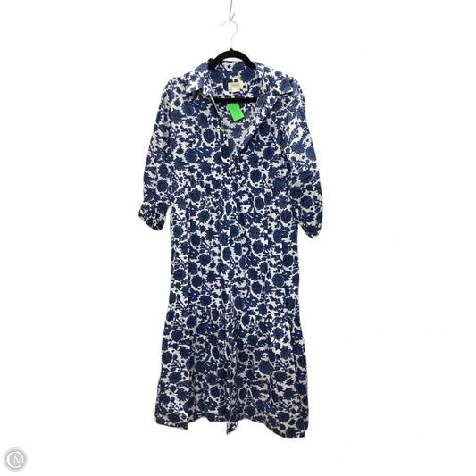 Dress Casual Maxi By Maeve In Blue & White, Size: Xs