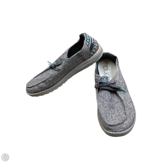 Shoes Flats By Hey Dude In Grey, Size: 11