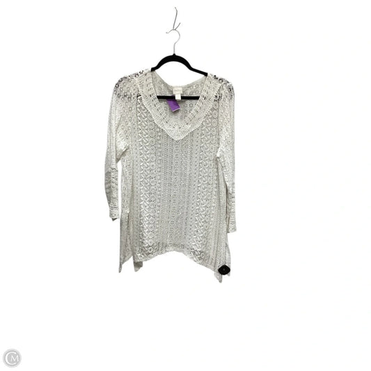 Top Long Sleeve By Chicos In White, Size: M