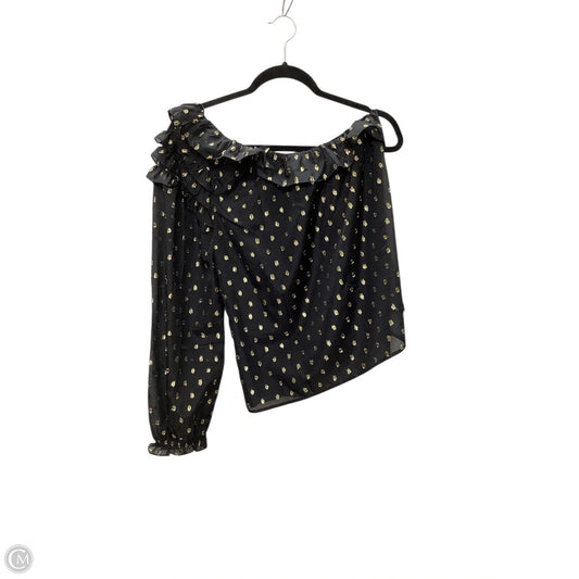 Top Long Sleeve By Current Air In Black & Gold, Size: M